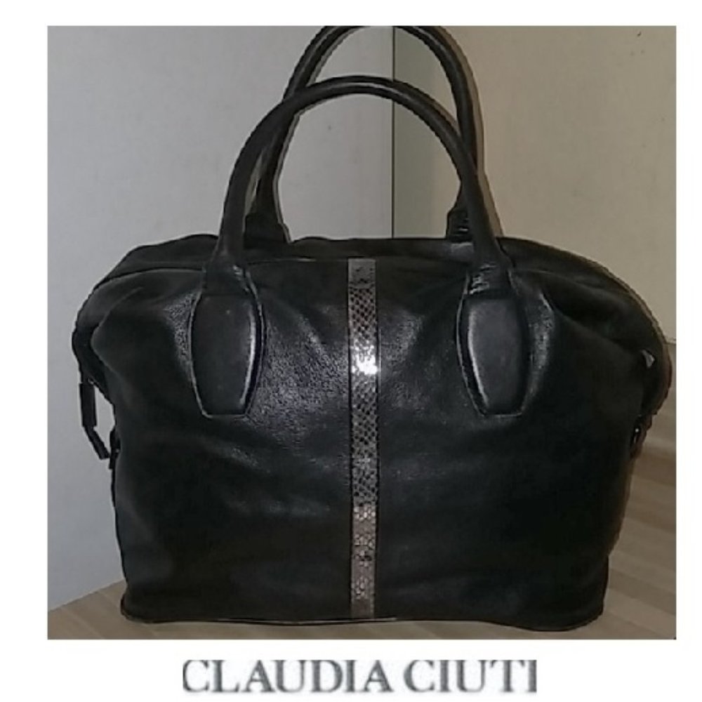 THE Softest Leather Snakeskin Accent Bag